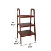 3 Tier Wooden Storage Ladder Stand with Open Back and Sides, Brown