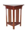 Mission Style Wooden Corner Table with 1 Drawer and Bottom Shelf, Brown