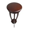 Round Pedestal Stand with Open Bottom Shelf and Flared Legs, Brown