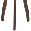 Round Pedestal Stand with Open Bottom Shelf and Flared Legs, Brown