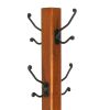 Wooden Coat Stand with X Frame Base and Metal Hooks, Oak Brown