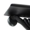 Hand Carved Wooden Wall Shelf with Floral Design Display, Black