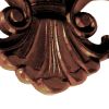 Hand Carved Wooden Wall Shelf with Floral Design Display, Brown
