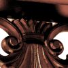 Hand Carved Wooden Wall Shelf with Floral Design Display, Brown