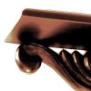 Hand Carved Wooden Wall Shelf with Floral Design Display, Brown