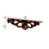 Hand Carved Wooden Wall Shelf with Floral Design Display, Brown