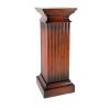 Transitional Style Square Top Pedestal Stand, Brown
