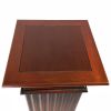 Transitional Style Square Top Pedestal Stand, Brown