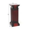 Transitional Style Square Top Pedestal Stand, Brown