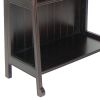 4 Tier Foldable Shelf Display Stand with Plank Style Back, Brown