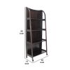 4 Tier Foldable Shelf Display Stand with Plank Style Back, Brown