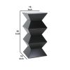 Contemporary Style Faceted Pedestal with Square Top, Black