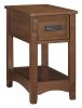 1 Drawer Chair Side End Table with Open Bottom Shelf, Brown