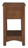1 Drawer Chair Side End Table with Open Bottom Shelf, Brown