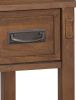 1 Drawer Chair Side End Table with Open Bottom Shelf, Brown