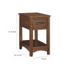 1 Drawer Chair Side End Table with Open Bottom Shelf, Brown