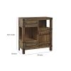 2 Drawer and 1 Door Accent Cabinet with 2 Open Compartments, Brown