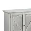 4 Panel Door Cabinet with Fluted Detail, Antique White