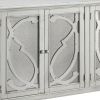 4 Panel Door Cabinet with Fluted Detail, Antique White