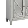 4 Panel Door Cabinet with Fluted Detail, Antique White