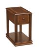 Chair Side End Table with 1 Drawer and Open Bottom Shelf, Brown