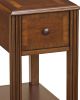 Chair Side End Table with 1 Drawer and Open Bottom Shelf, Brown