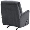 Fabric Upholstered Rocker Recliner with Tufted Back, Charcoal Gray