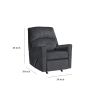 Fabric Upholstered Rocker Recliner with Tufted Back, Charcoal Gray