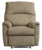 Fabric Upholstered Zero Wall Recliner with Pillow Top Armrests, Beige