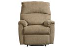 Fabric Upholstered Zero Wall Recliner with Pillow Top Armrests, Beige