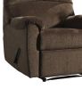 Fabric Upholstered Zero Wall Recliner with Pillow Top Armrests, Brown