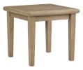 Square Wooden Frame End Table with Plank Tabletop, Teak Brown
