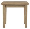 Square Wooden Frame End Table with Plank Tabletop, Teak Brown