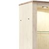 Tall Pier with 1 Door Cabinet and 2 Adjustable Glass Shelves, Antique White