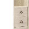Tall Pier with 1 Door Cabinet and 2 Adjustable Glass Shelves, Antique White