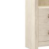 Tall Pier with 1 Door Cabinet and 2 Adjustable Glass Shelves, Antique White