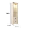 Tall Pier with 1 Door Cabinet and 2 Adjustable Glass Shelves, Antique White