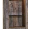 Tall Wooden Pier with 1 Door Cabinet and 2 Adjustable Glass Shelves, Brown