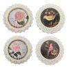 4 Piece Transitional Plate Design Wall Decor with Nature Theme, Multicolor