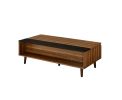 Wooden Coffee Table with Lift Top Storage and 1 Open Shelf, Walnut Brown