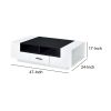 Contemporary Coffee Table with Drawer and Open Compartment, Black and White