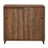 Wooden Shoe Cabinet with 2 Sliding Doors and Splayed Legs, Oak Brown