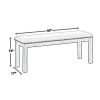 Nailhead Trim Wooden Dining Bench with Fabric Upholstery, Brown and Gray