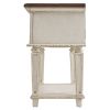 1 Drawer Wooden Frame Nightstand with Tapered Legs, Brown and Antique White