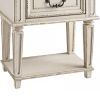 1 Drawer Wooden Frame Nightstand with Tapered Legs, Brown and Antique White