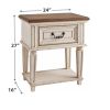 1 Drawer Wooden Frame Nightstand with Tapered Legs, Brown and Antique White