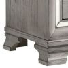 2 Drawer Nightstand with Mirror Accent and Bracket Feet, Light Gray