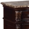 Sany Wooden Nightstand with Three Spacious Drawers and Bun Feet, Cherry Brown