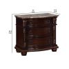 Sany Wooden Nightstand with Three Spacious Drawers and Bun Feet, Cherry Brown