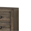 2 Drawer Wooden Nightstand with Metal Handles and Bracket Legs, Brown